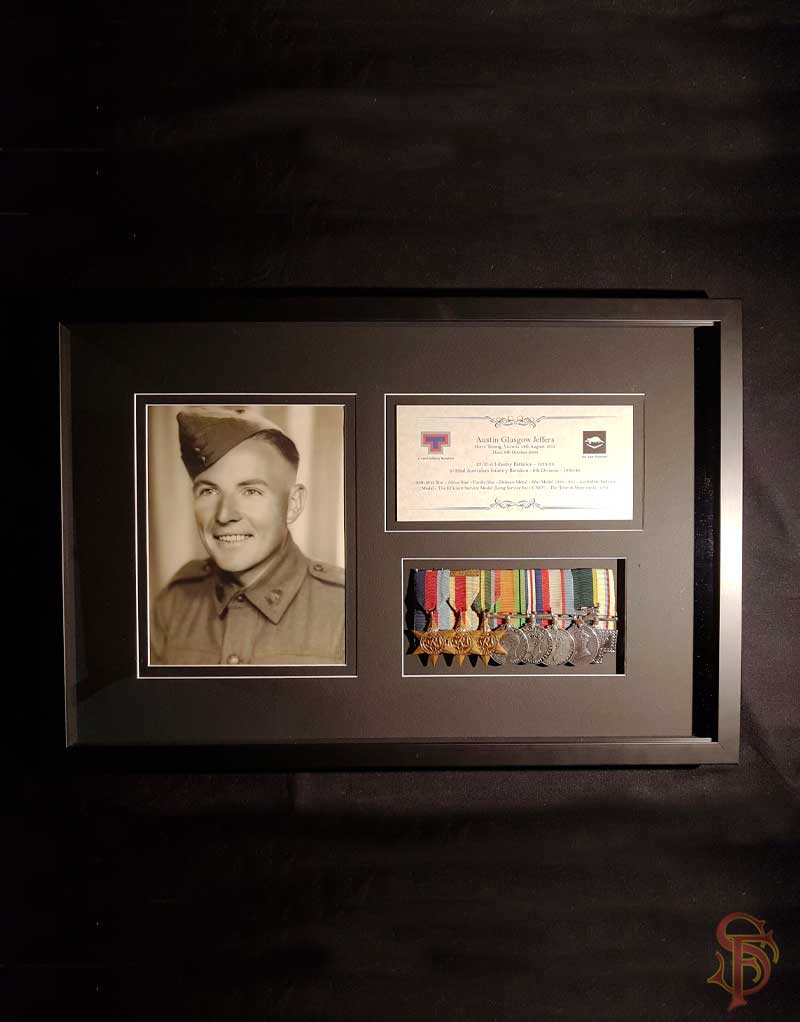 Mounted and Framed Australian Defence Force Medals, memorabilia