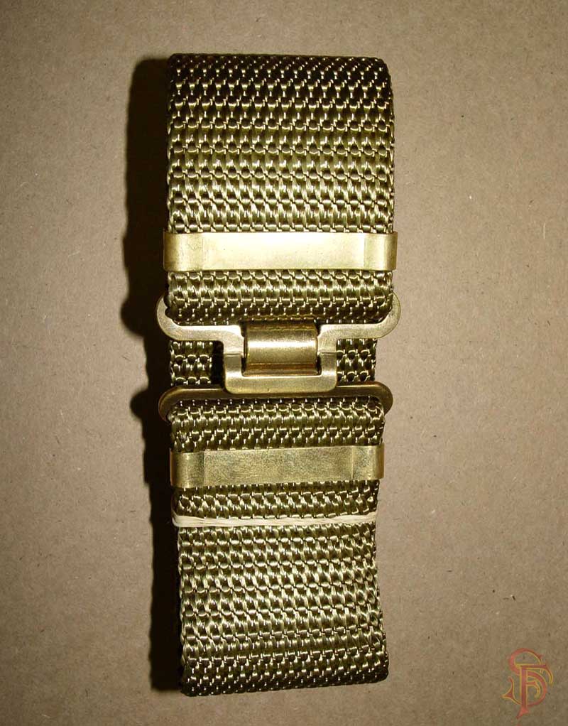 Kahki webbing belt with buckles and keepers