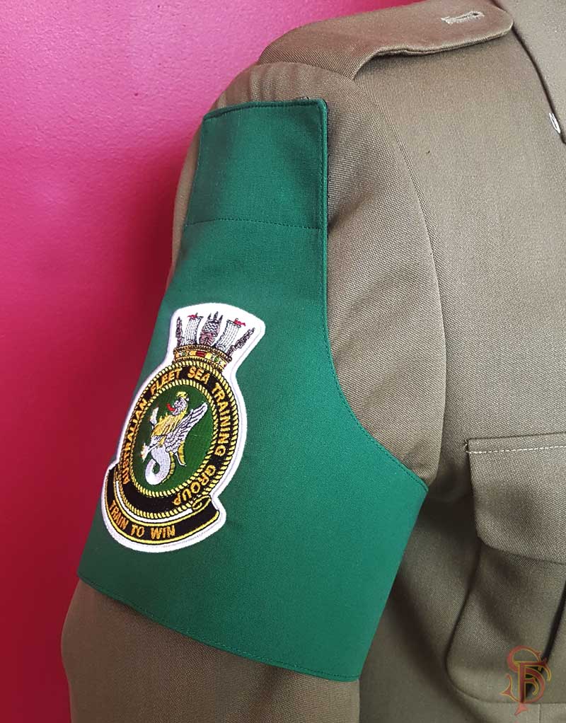Operational embroidered brassard or arm band