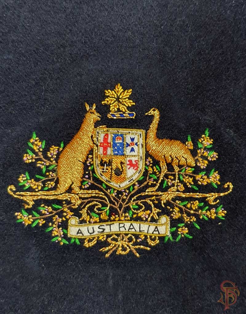 Hand Embroidered Bullion Australian Coat of Arms